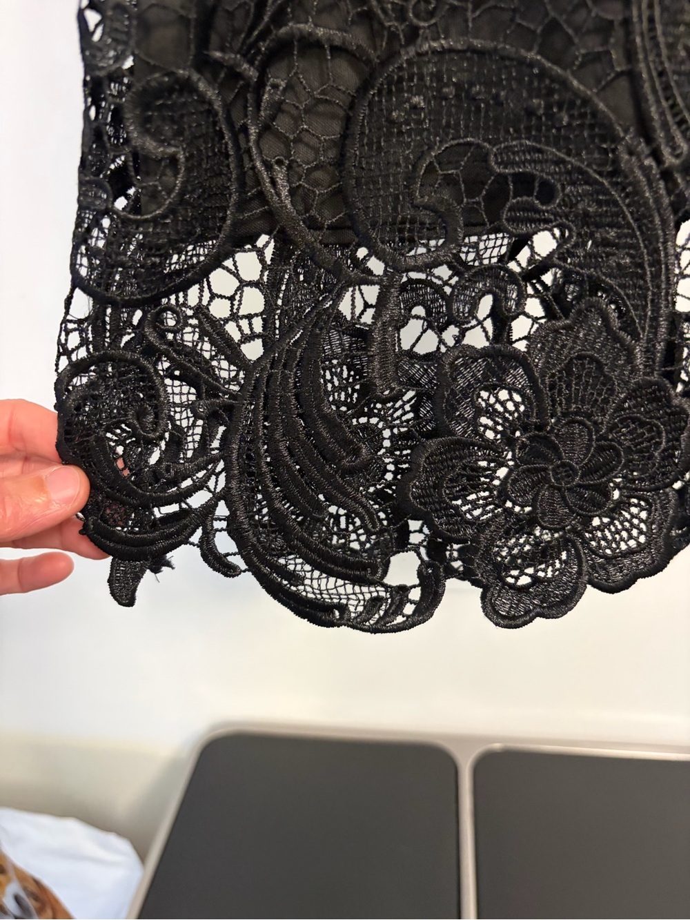 Xenia Boutique Black Lace Midi Dress with High Neck - Picture 5 of 13